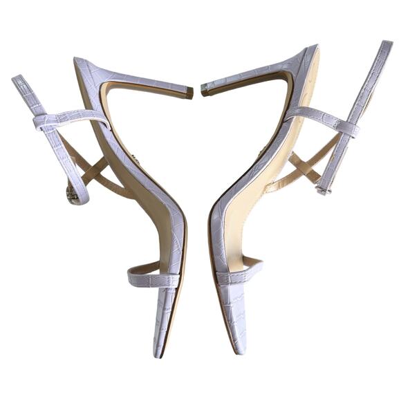 Sam Edelman Doran Misty Lilac Crocodile Strappy Heel Stiletto Sandal Size 9 - Picture 3 of 8